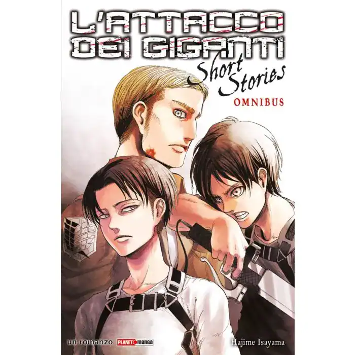 Cover manga "L'attacco dei giganti" con personaggi in stile anime.