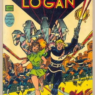 Fumetto classico "La Fuga di Logan" con scene di azione e avventura. Apprezzato dagli appassionati di fumetti di origini italiane.