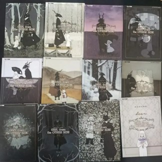 2. Copertine manga "Girl from the Other Side" con illustrazioni in bianco e nero e a colori.