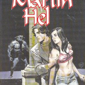 Poster di fumetti con personaggi di Martin Hel e disturbante scena di silenzio.