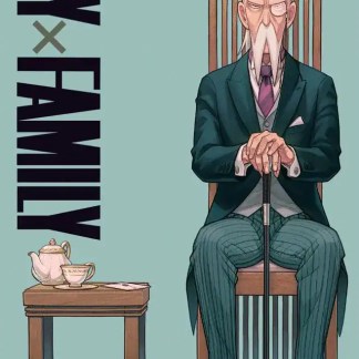 Elderly man in suit sitting on throne.