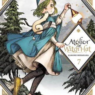 Tavola di una giovane strega con cappello e lanterna, atmosfera magica e fantastica nel bosco.