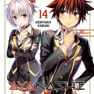 Copertina manga Yakusai Triangles, personaggi con vestiti scolastici, stile anime, dettagli vivaci.
