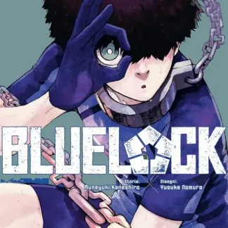Alto contrasto di un giovane con occhiali e catene, stile manga, copertina di Black di Muneyuki Kaneshiro.