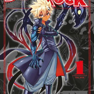 Mostra il protagonista di Dead Rock con poteri oscuri e dettagli anime.