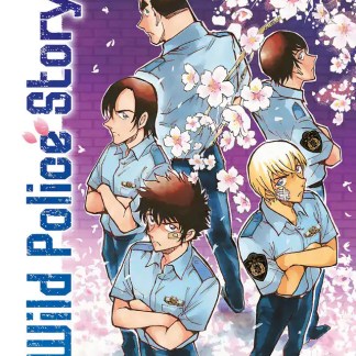 Copertina manga di Detective Conan con poliziotti e fiori di ciliegio.