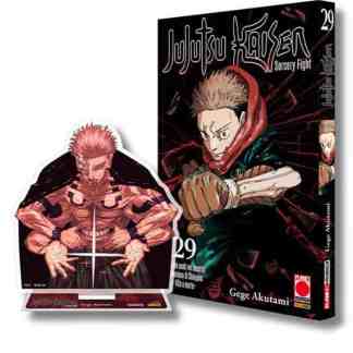 Stickers e manga Jujutsu Kaisen 29, collezioni di fumetti d'azione e lotta con personaggi come Gojo e Yuji.
