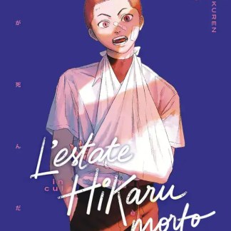 Illustrazione encostada a un personaggio giovane, emozionato, con braccio in #{gesso} in primo piano, sfondo blu intenso.