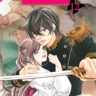 Manga La Promessa della Rosh vol 12, stile shoujo, copertina con personaggi romantici e guerrieri, scena drammatica.
