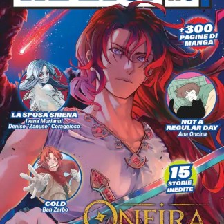 Copertina colorata manga con personaggi fantasy e avventura.