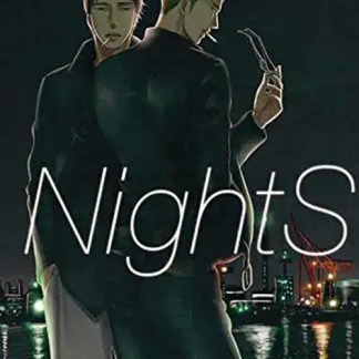 Due uomini in abiti eleganti davanti a skyline notturno, atmosfera misteriosa, arte manga, fumetto giapponese.