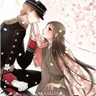 Screwdriver e lupo in stile manga romantico con dettagli floreali e figure eleganti, perfetti per fumetti romantici giapponesi.