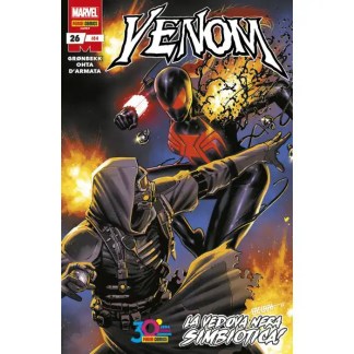 Copertina di Venom e Black Cat con azione e scene intense.