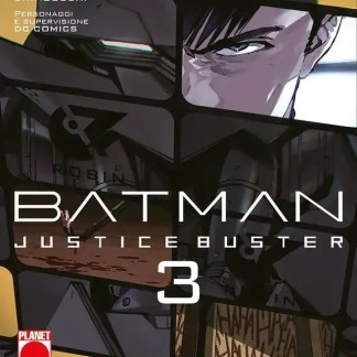 Copertina fumetto Robin Batman Justice Buster 3, superhero DC Comics, azione e avventura, comic art.