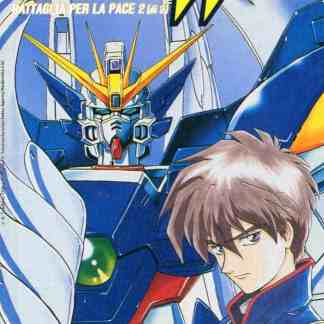 Copertina di Gundam Wing, anime e manga mecha giapponese.