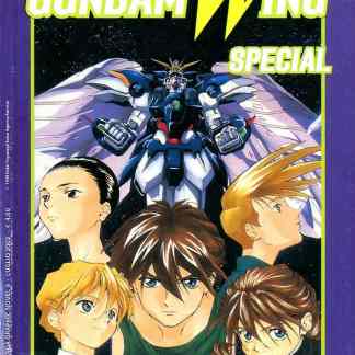 Gundam Wing fumetto con Gundam e personaggi anime famosi.