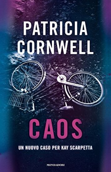 Bicicletta conficcata in acqua, copertina del libro di Patricia Cornwell "Caos".