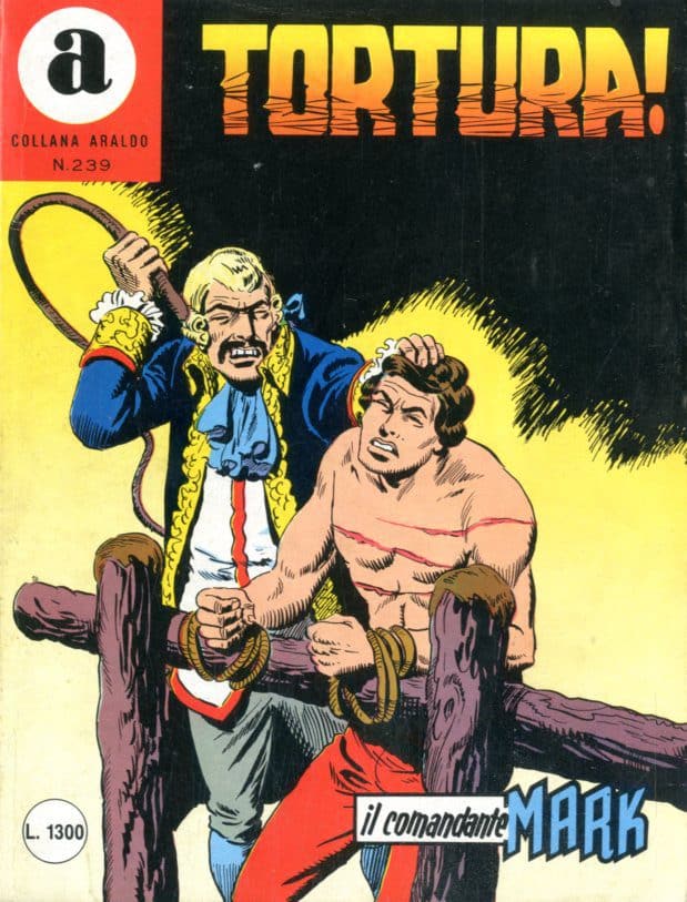 Immagine di un fumetto storico sulla tortura, scena drammatica con personaggi in costume d'epoca.