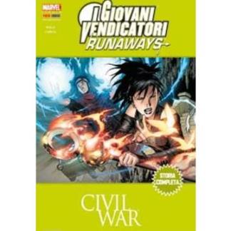 Immagine di giovani eroi in azione con poteri speciali in un fumetto.