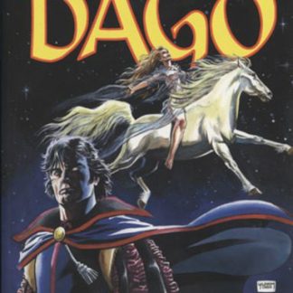 Cavalieri e stelle nel fumetto DAGO, protagonista su cavallo bianco in un’epica avventura.