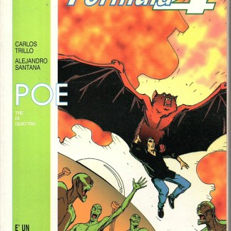 Il vampiro combatte contro creature mostruose in una scena di fumetto horror, con atmosfera oscura e drammatica.