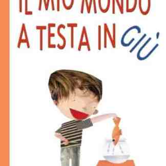 Illustrazione di un bambino con pesce in scatola, stile allegro e colorato.