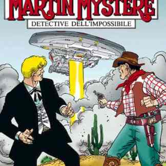 Statue UFO e cowboy.