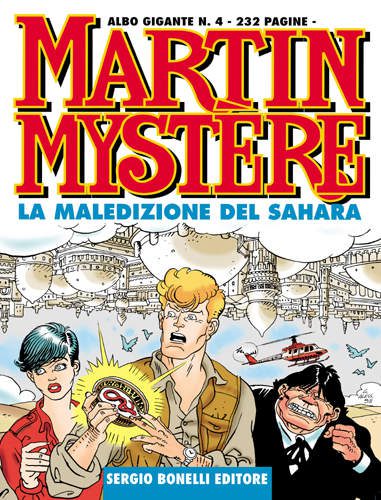 Copertina di Martin Mystère "La Maledizione del Sahara" originale, fumetto d'avventura e mistero.