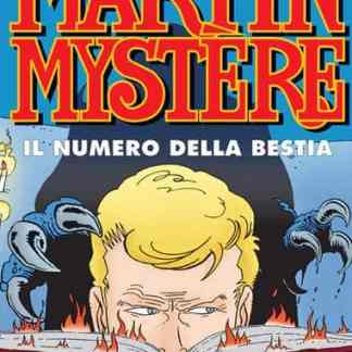 Copertina del fumetto Martin Mystère, scena con il protagonista e creature oscure dietro.