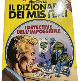 Alt text: Copertina di un libro illustrato sui mostri, con detective e creature strane.