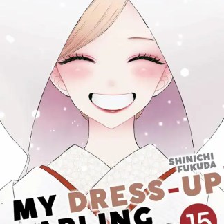 Sorriso di ragazza con kimono, illustrazione manga J-pop, cover di "My Dress-Up Darling" capitolo 15.
