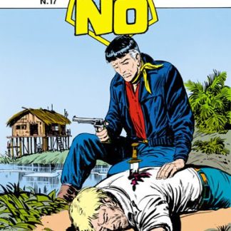 Fumetto Mister No con agente segreto in azione, classico stile italiano degli anni '70.