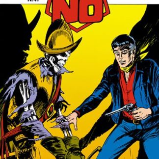 Ritratto di Mister No, eroe dei fumetti western, in azione con protagonista armato.
