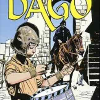 Personaggio fumetti Dago con tiro con l'arpa in stile rétro.