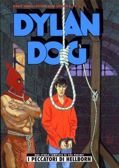 Rivista a fumetti di Dylan Dog con trama misteriosa e atmosfera dark.