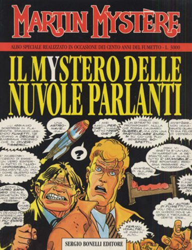 Copertina di Martin Mystère, mistero delle nuvole parlanti, fumetto classico, illustrazione avvincente.