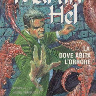 Copertina di un libro horror con un uomo che combatte mostri tentacolari.