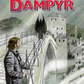 Copertina fumetto Dampyr con ponte e figura misteriosa.