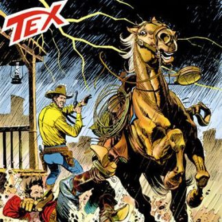 Cavaliere senza volto e cowboy in scontro in un fumetto western pieni di azione.
