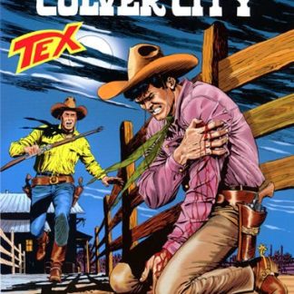 Cattura epica di Tex Willer in un'azione drammatica su un ponte, stile fumetto classico, scena avvincente.