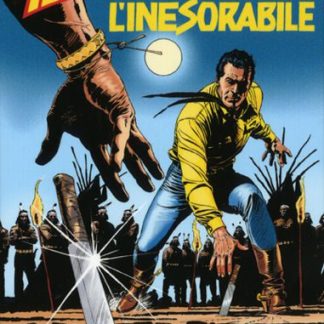 Immagine di Tex con lancio di coltello in combattimento.