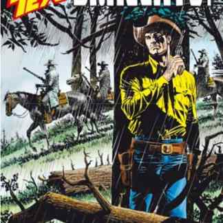Il protagonista cowboy Tex Braccato in un'illustrazione vintage su fumetti.