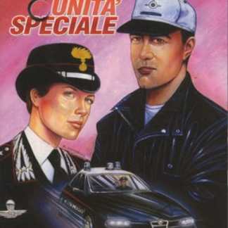 Alt: Cover fumetto con poliziotti e auto di inquisizione, stile vintage, azione, mafia.