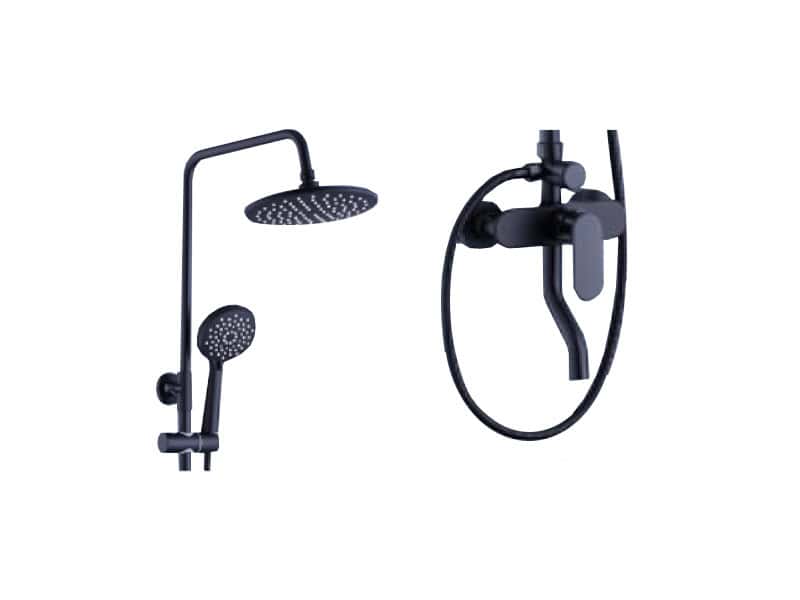 MIJEŠALICA TEMZA 002 BLACK ZA TUŠ KADU S USPONSKIM TUŠEM 33800166