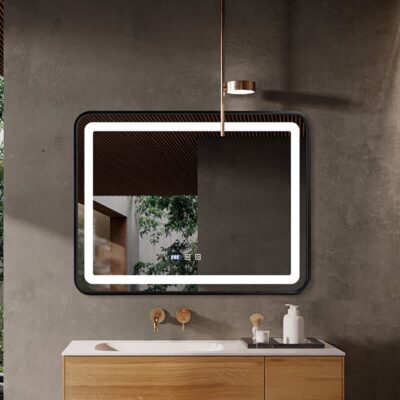 OGLEDALO LINNI 1181 LED BLACK 60X80 SA MEDICINSKIM POVEĆALOM