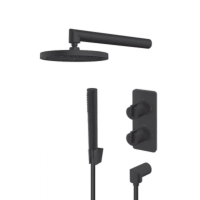 S3 BLACK MIJEŠALICA ZA TUŠ KADU, PODŽBUKNA TERMOSTATSKA, ZIDNI I RUČNI TUŠ