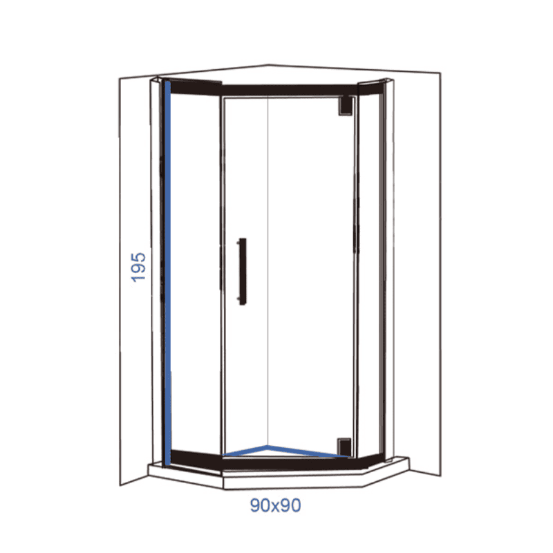 TUŠ KABINA IDEAL 9021 BLACK LINNI - tehnicki