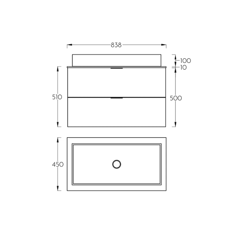KUPAONSKI ORMARIĆ STANCE 85 COMPACT MOON 1109 - DONJI DIO S COMPACT PLOČOM tehnicki