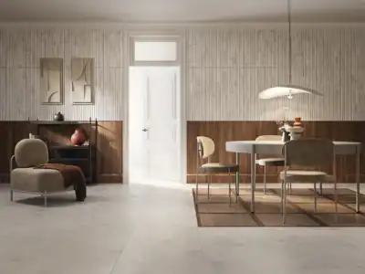 Prirodni materijali i jesenska atmosfera u kupaonici - Lapidus