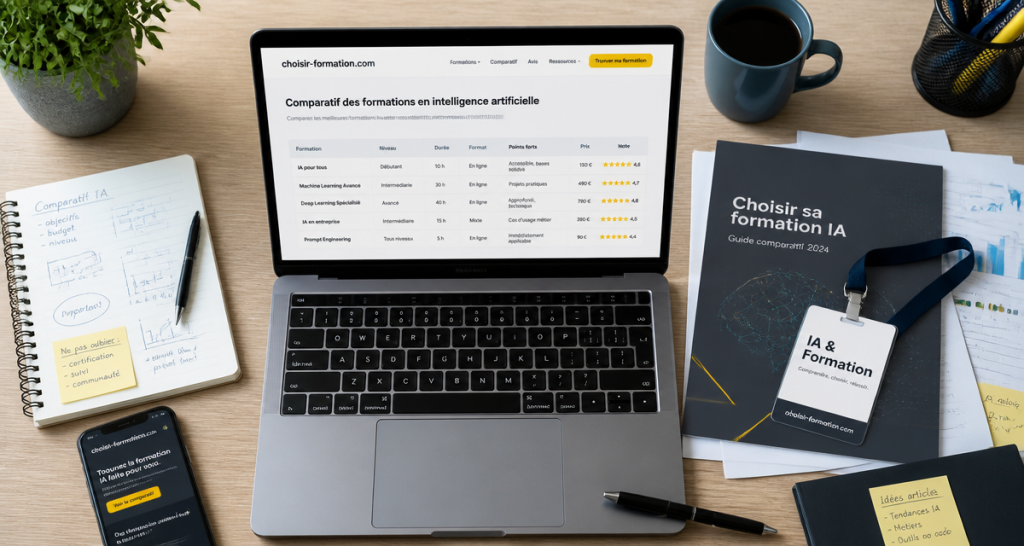 formation sur l'intelligence artificielle choisir-formation.com tableau comparatif